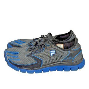 Fila Skeletoes Shoes Mens 9 Blue Gray Mesh Water Sneakers Leap Toe Slots 113196